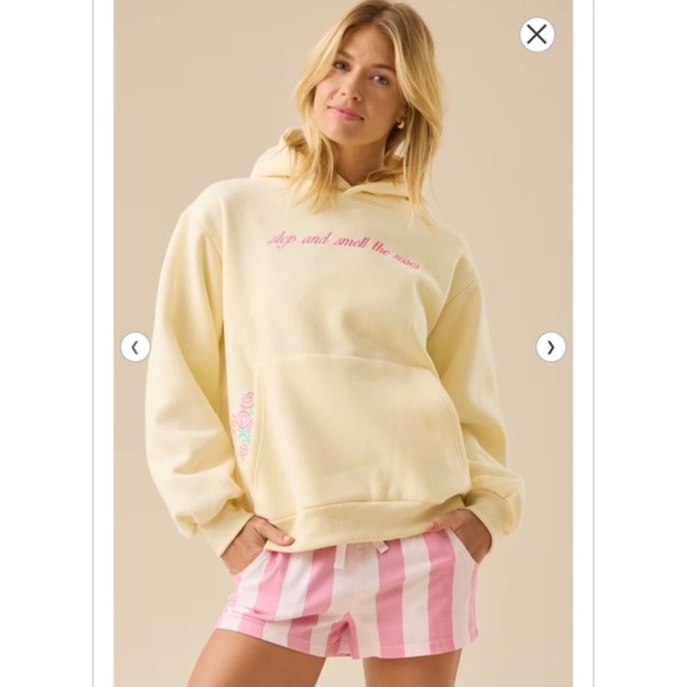 Altar'd State Piece of Cake Embroidered Hoodie Yellow Size XS - Picture 4 of 12